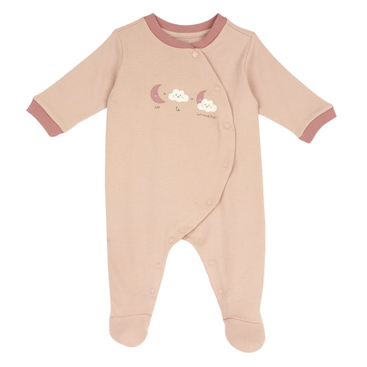Tutina neonato Chicco rosa con apertura davanti e stampa sul petto
