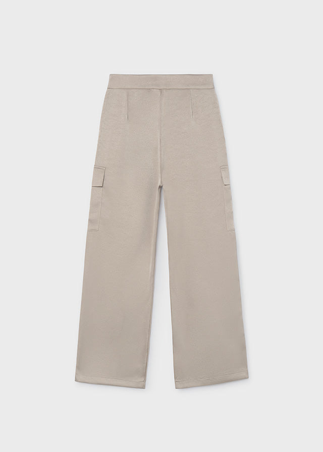 Pantalone cargo satin