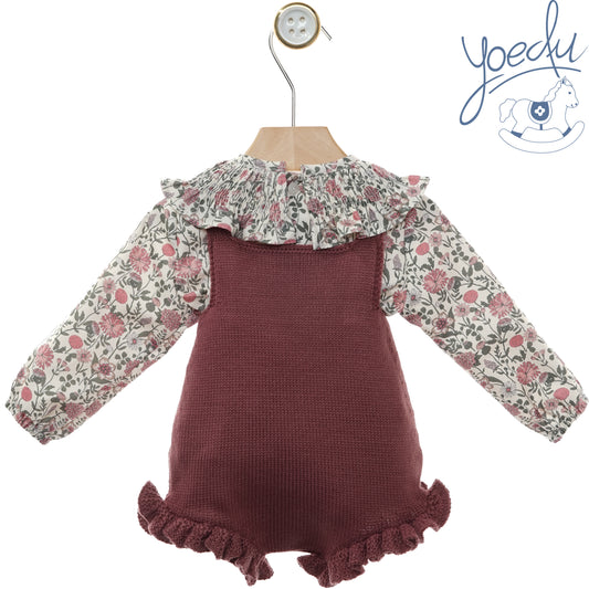 Retro del pagliaccetto neonata Yoedu con camicia a fiori