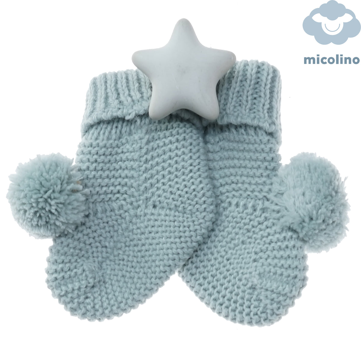 Babbucce neonato Micolino in maglia con pompon