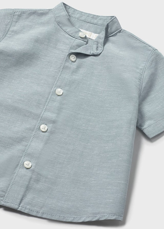 Camicia m/c lino collo corean