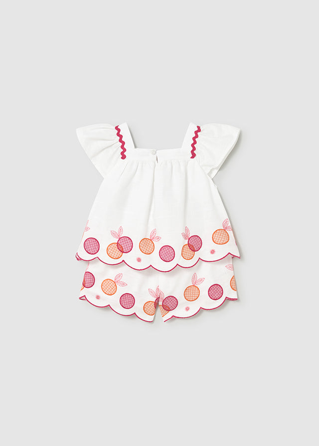 Embroidered Bermuda short set