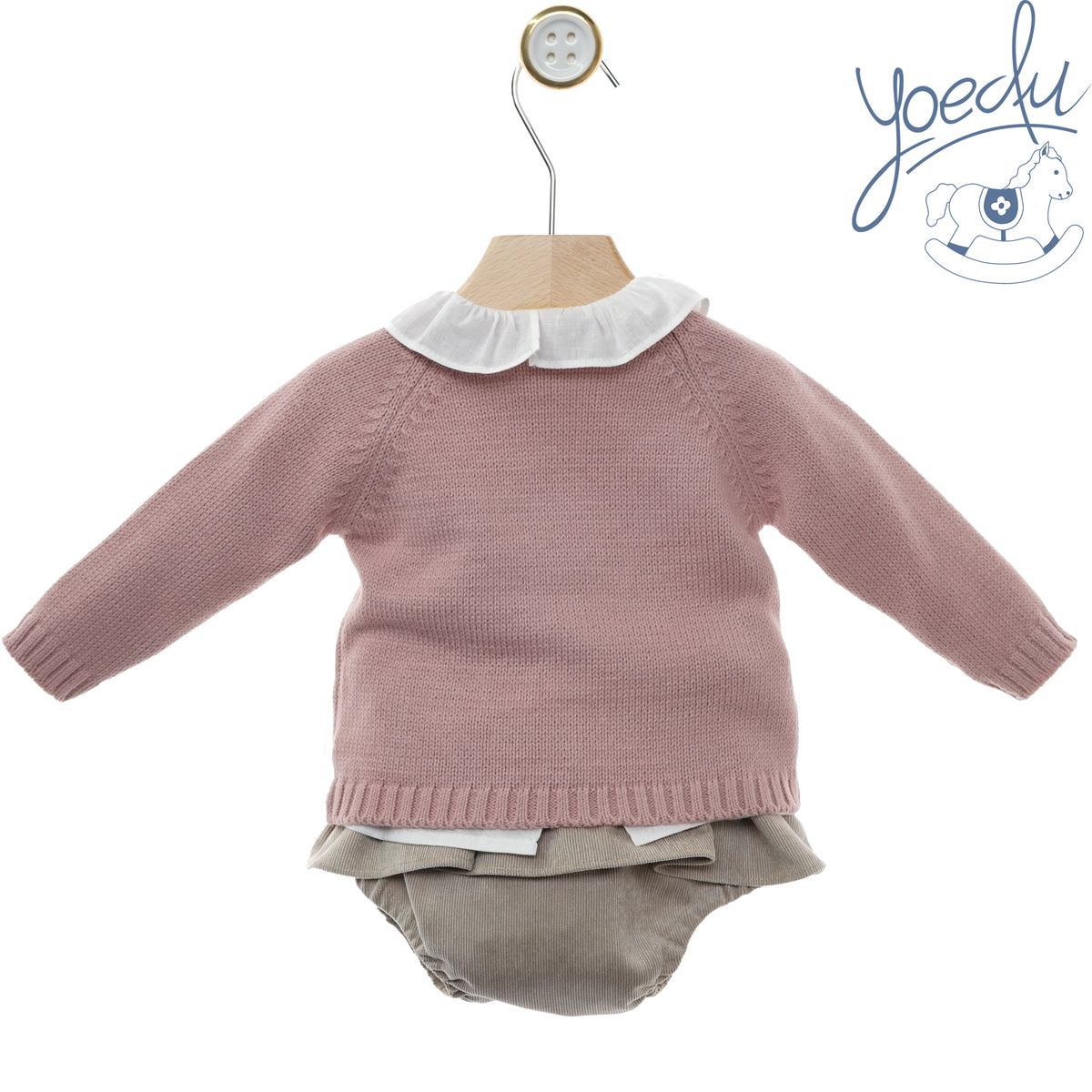 Retro del completo bambina Yoedu con maglione rosa