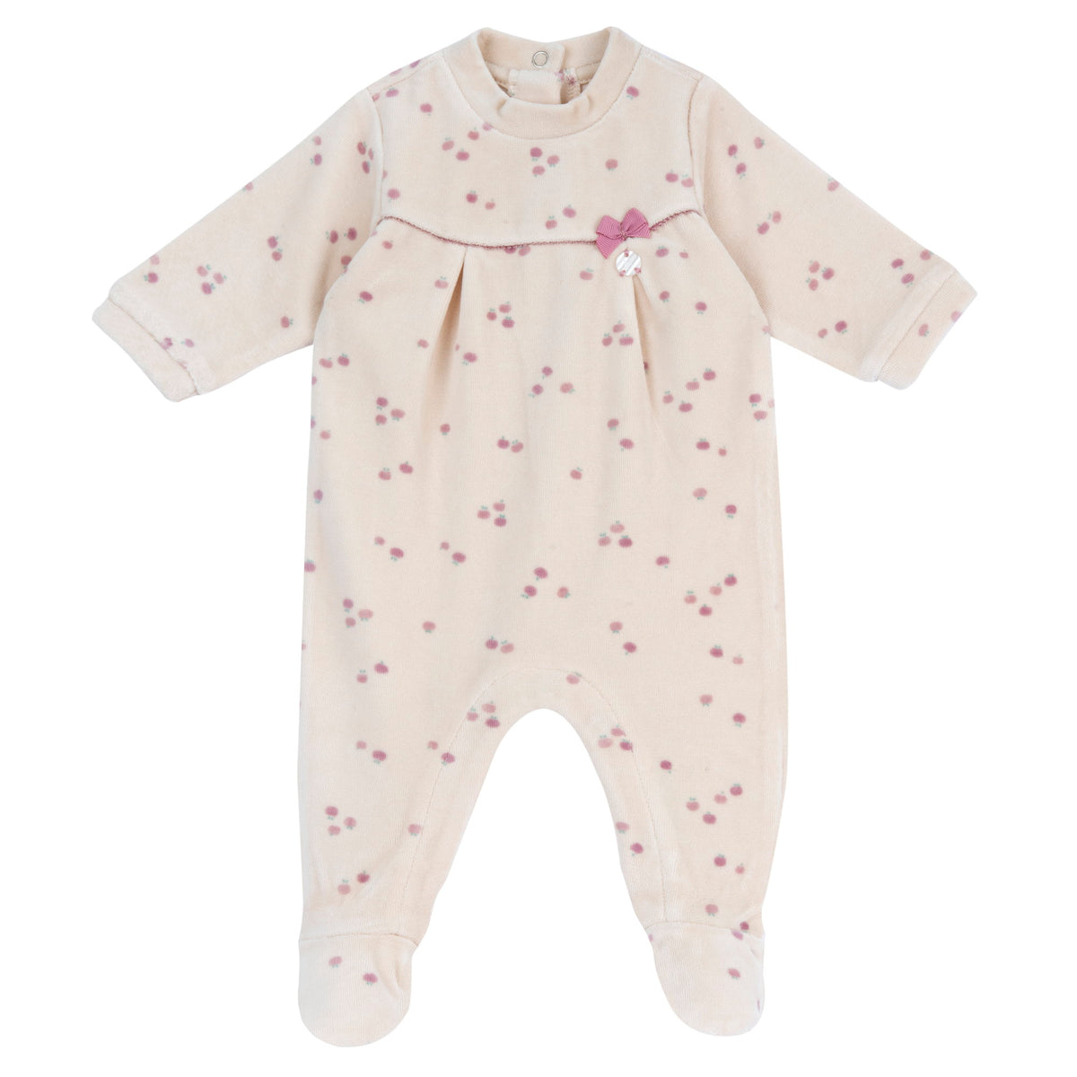 Tutina neonata Chicco panna con stampa a fiorellini e fiocchetto