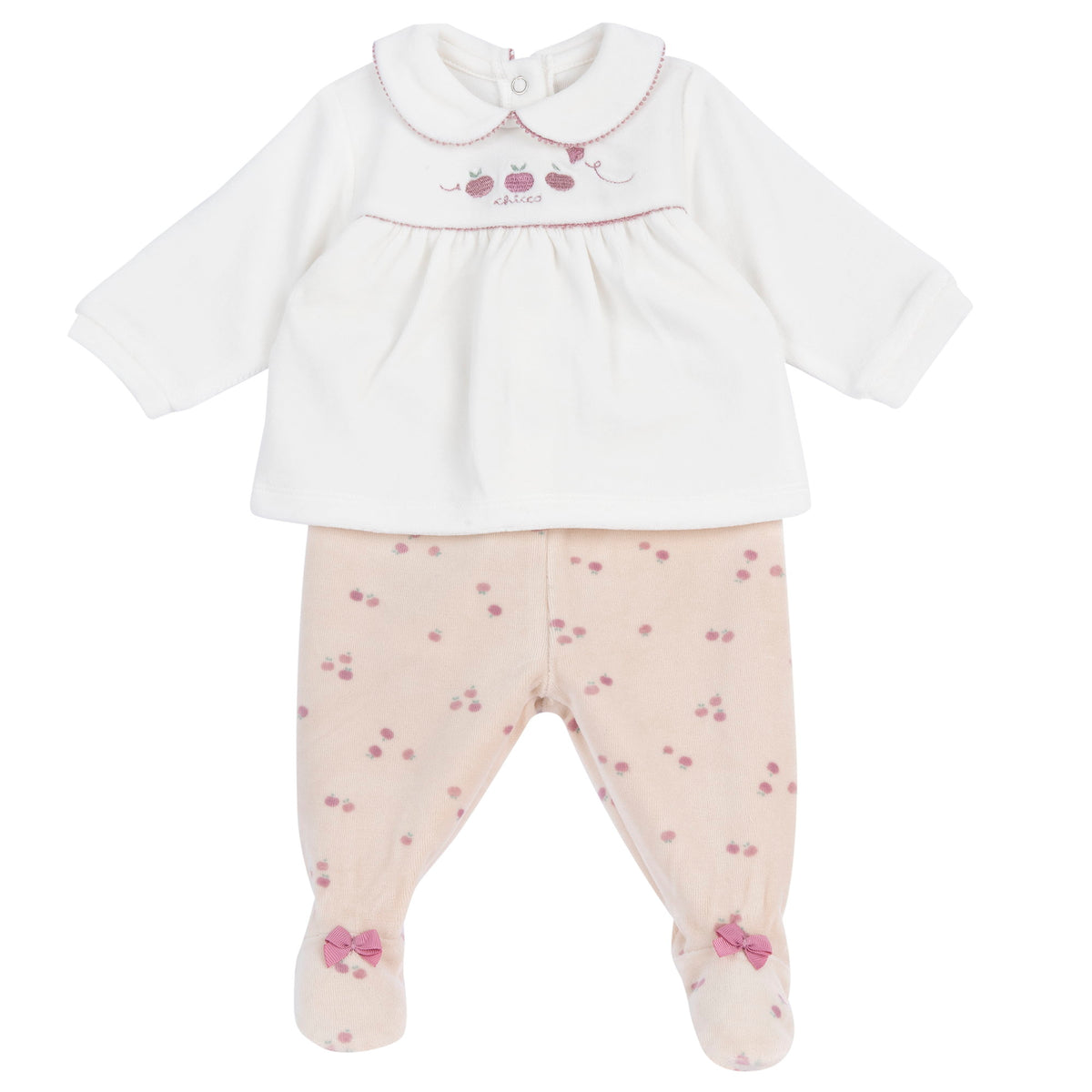 Set neonata Chicco con coprifasce panna e ghettina a fiorellini