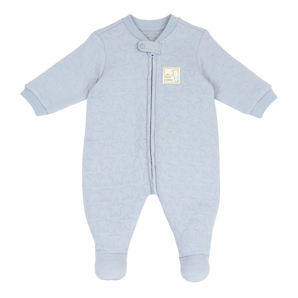 Tutina neonato Chicco azzurra matelassé con zip davanti