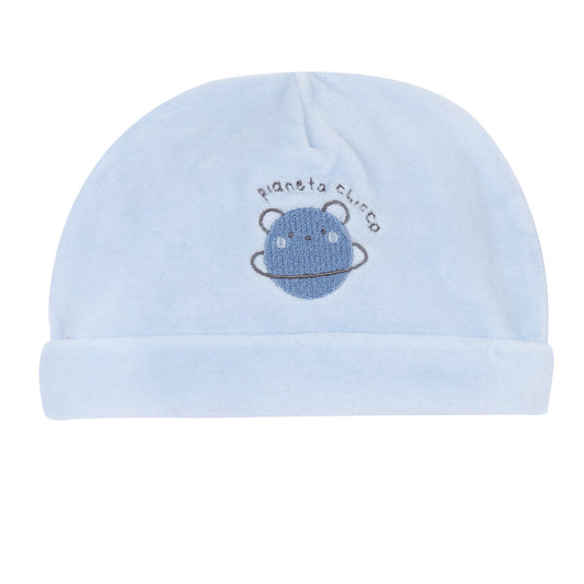 Cappellino neonato Chicco color cielo con ricamo pianeta