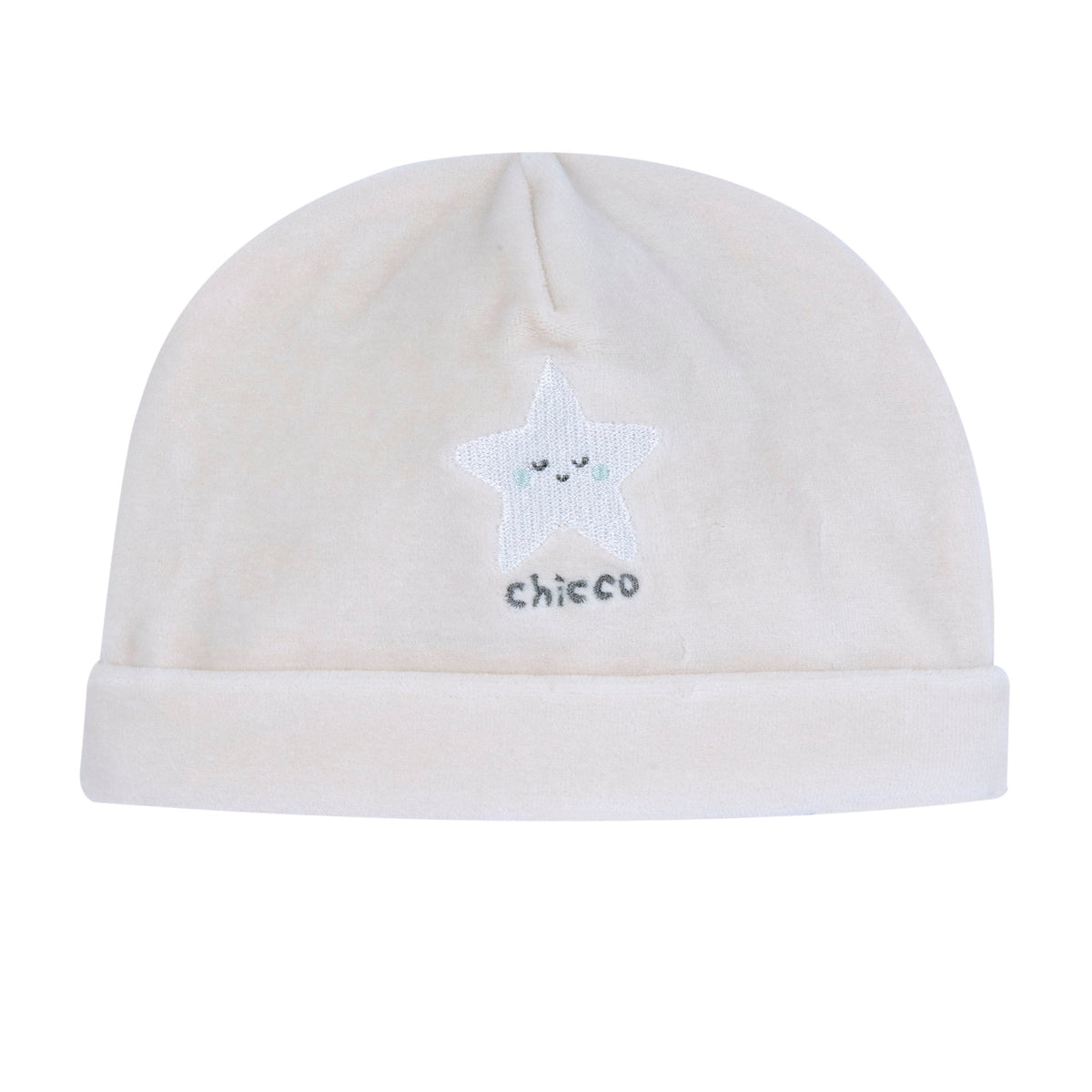 Cappellino neonato Chicco beige con ricamo stellina