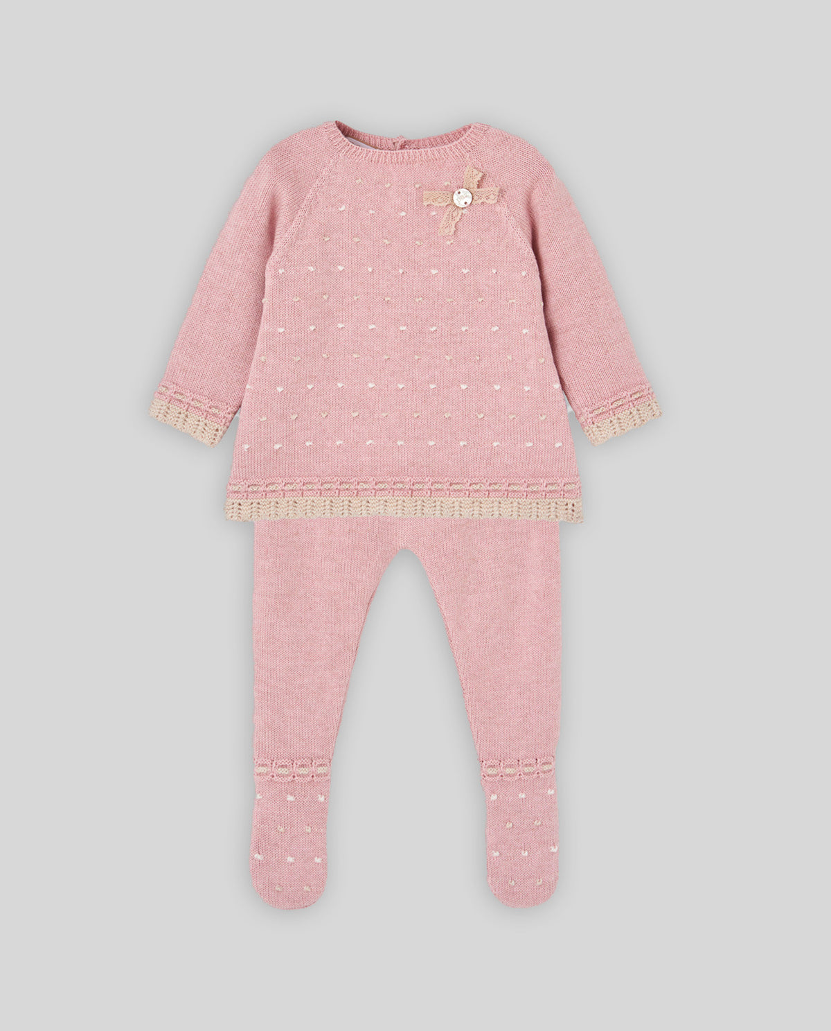 SET KNIT NEWBORN SWEATER+ LEGG