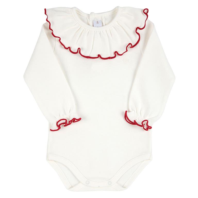 Body ricamato cuore e festone