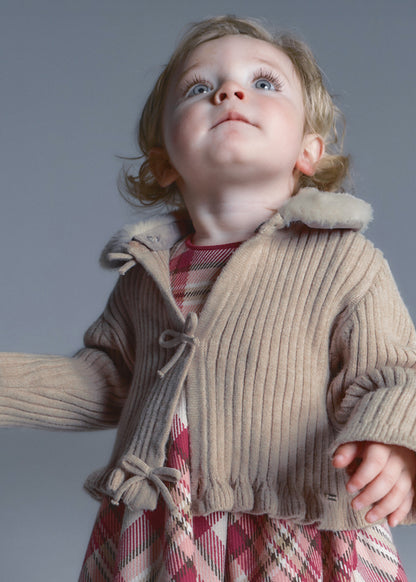 Cardigan tricot colletto pell
