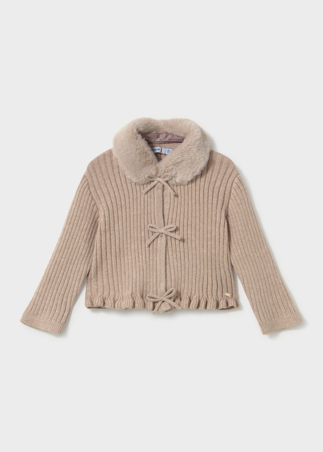 Cardigan tricot colletto pell
