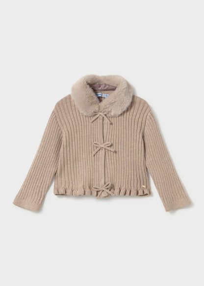 Cardigan tricot colletto pell