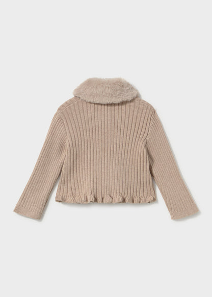 Cardigan tricot colletto pell