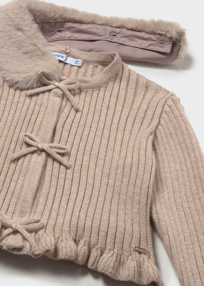 Cardigan tricot colletto pell