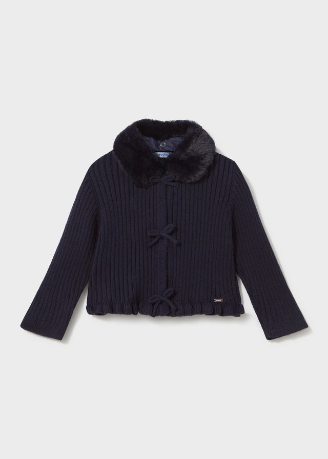 Cardigan tricot colletto pell