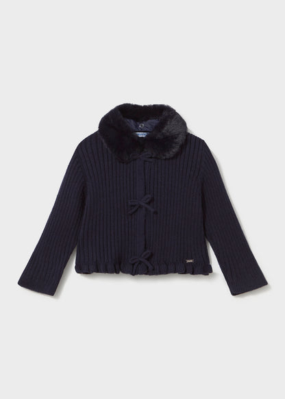 Cardigan tricot colletto pell