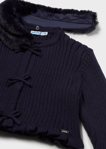 Cardigan tricot colletto pell