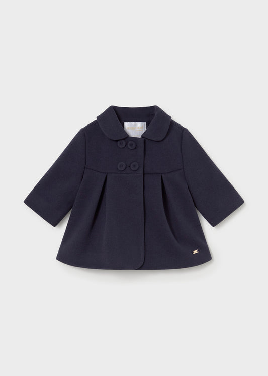 Cappottino neonata Mayoral Newborn blu con colletto e bottoni