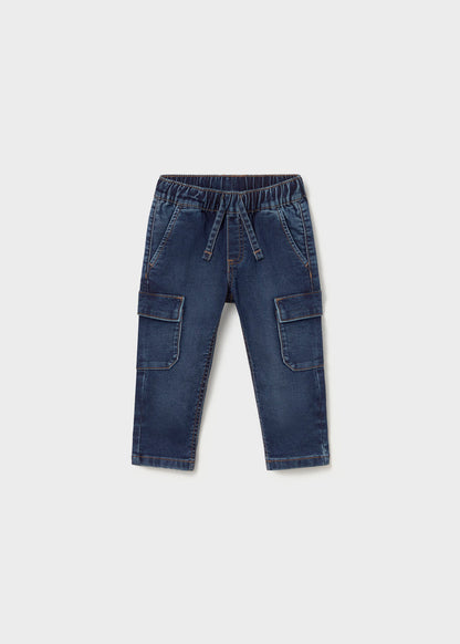Pantalone soft denim cargo