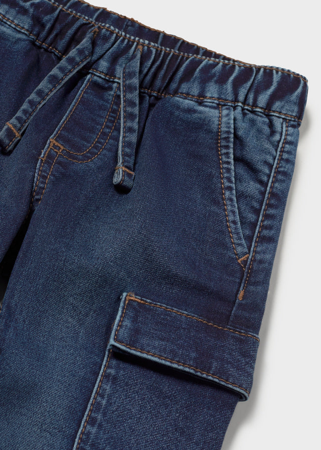 Pantalone soft denim cargo