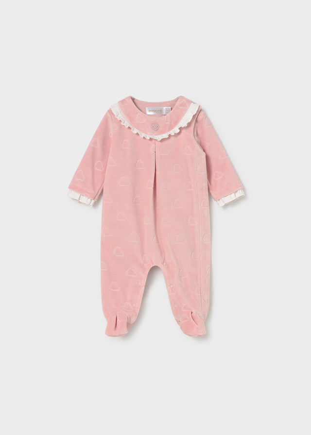 Tutina neonata in velluto con colletto Mayoral Newborn