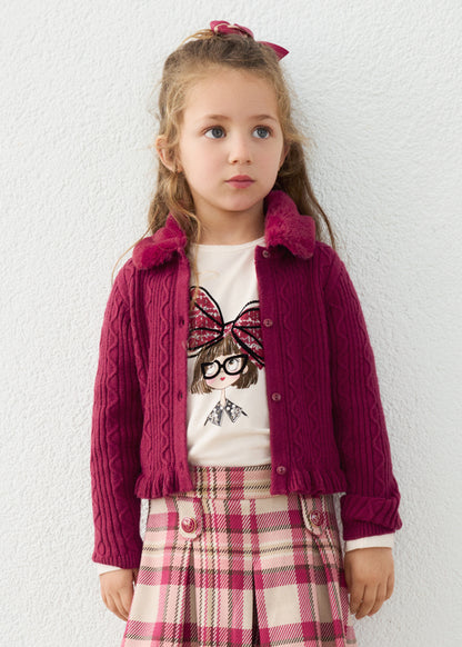 Cardigan tricot colletto pell
