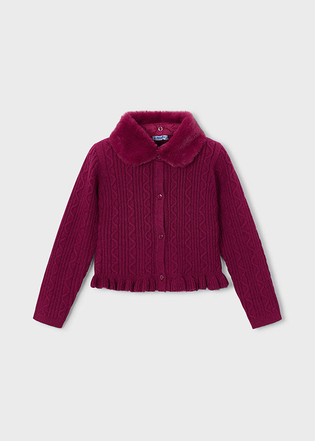 Cardigan tricot colletto pell