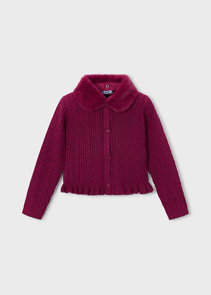 Cardigan tricot colletto pell