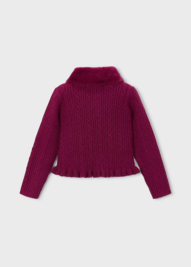 Cardigan tricot colletto pell