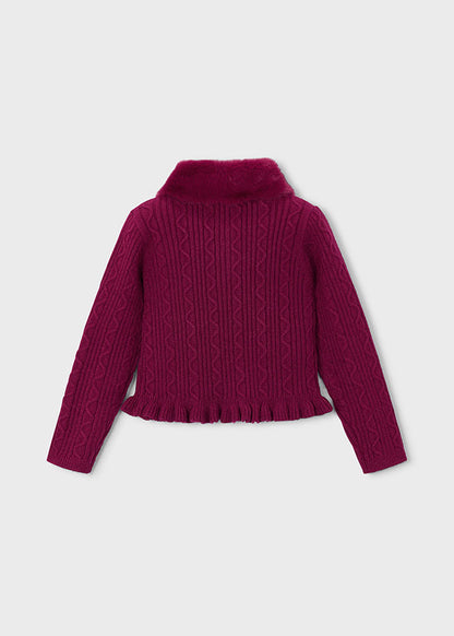 Cardigan tricot colletto pell