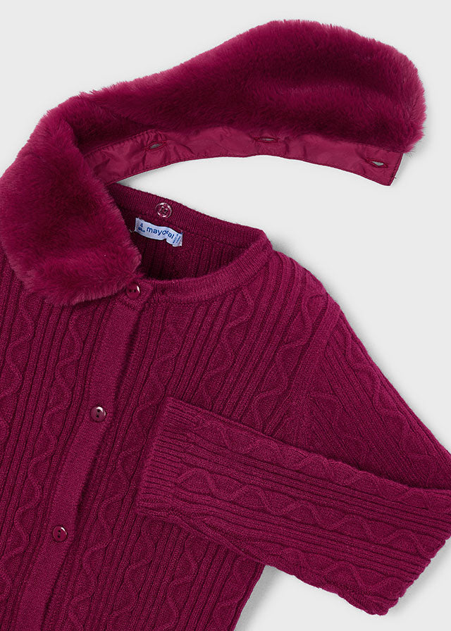 Cardigan tricot colletto pell