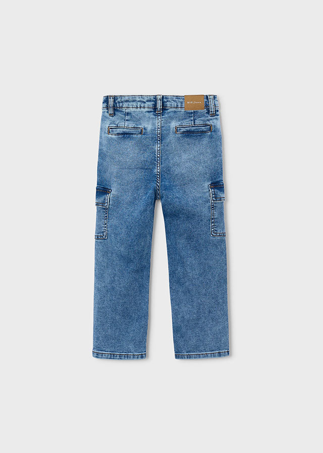 Pantalone soft denim cargo