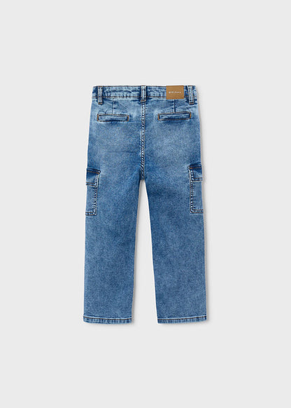 Pantalone soft denim cargo