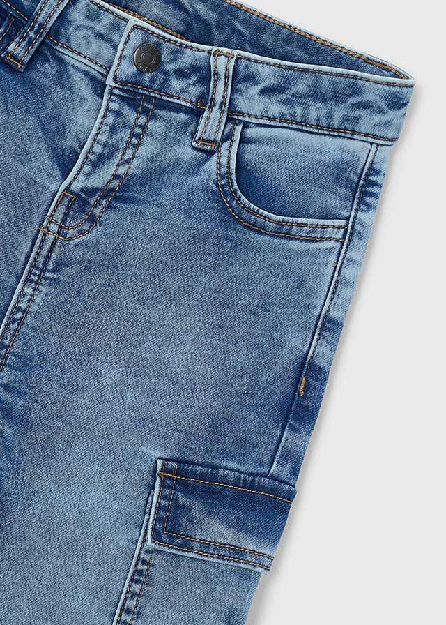 Pantalone soft denim cargo
