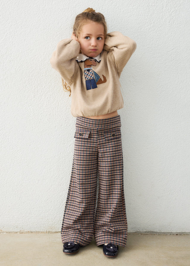 Pantalone lungo jacquard