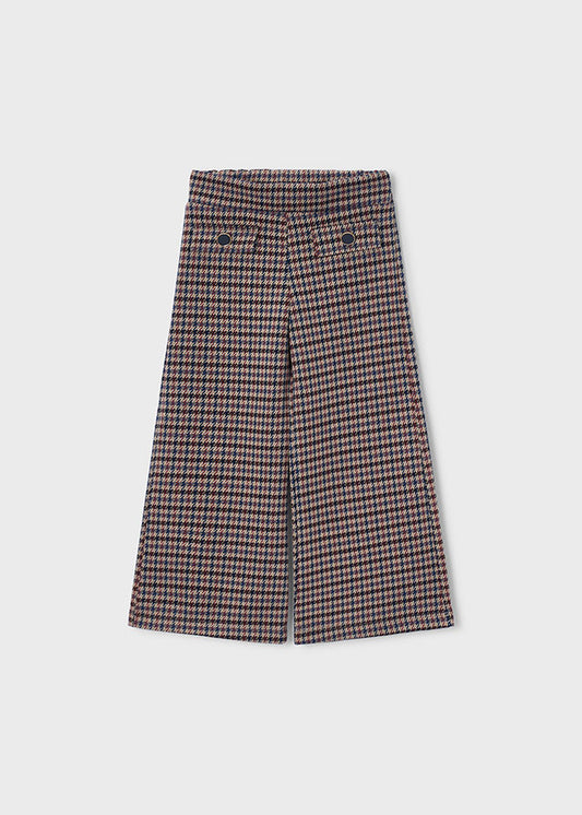 Pantalone bambina Mayoral pied-de-poule color cannella, fronte
