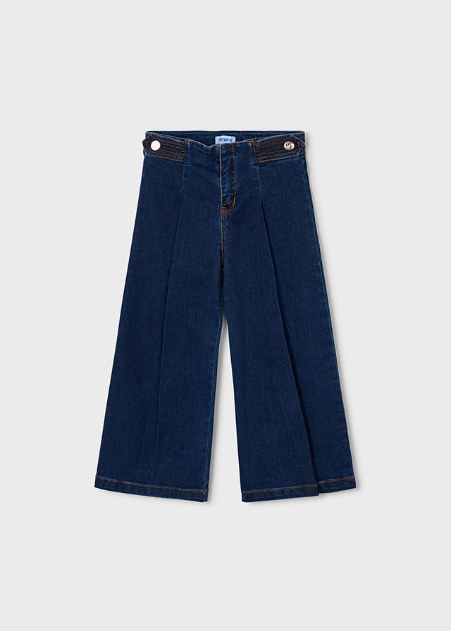 Pantalone denim wide leg