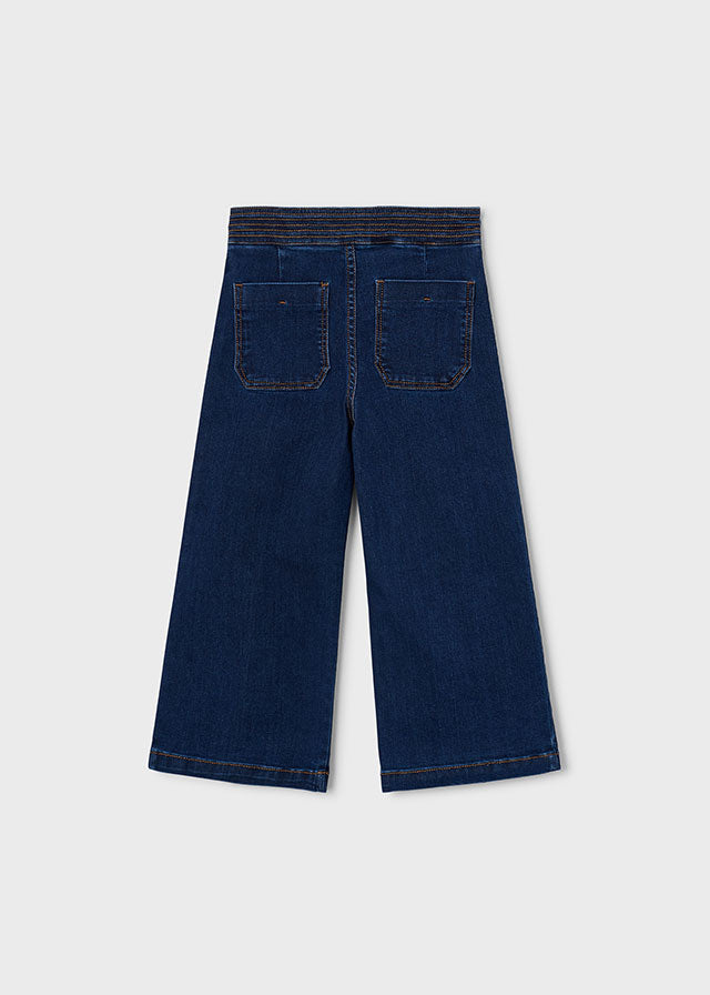 Pantalone denim wide leg