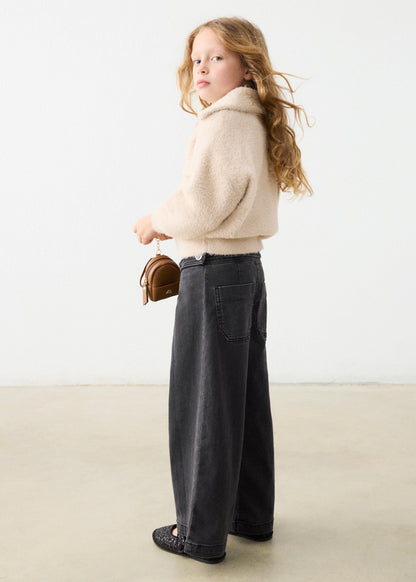 Pantalone denim wide leg