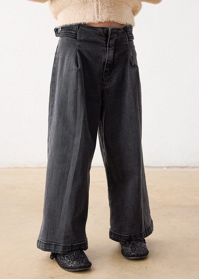 Pantalone denim wide leg