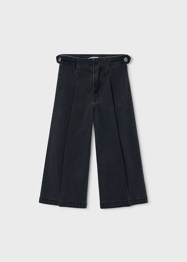 Pantalone denim wide leg