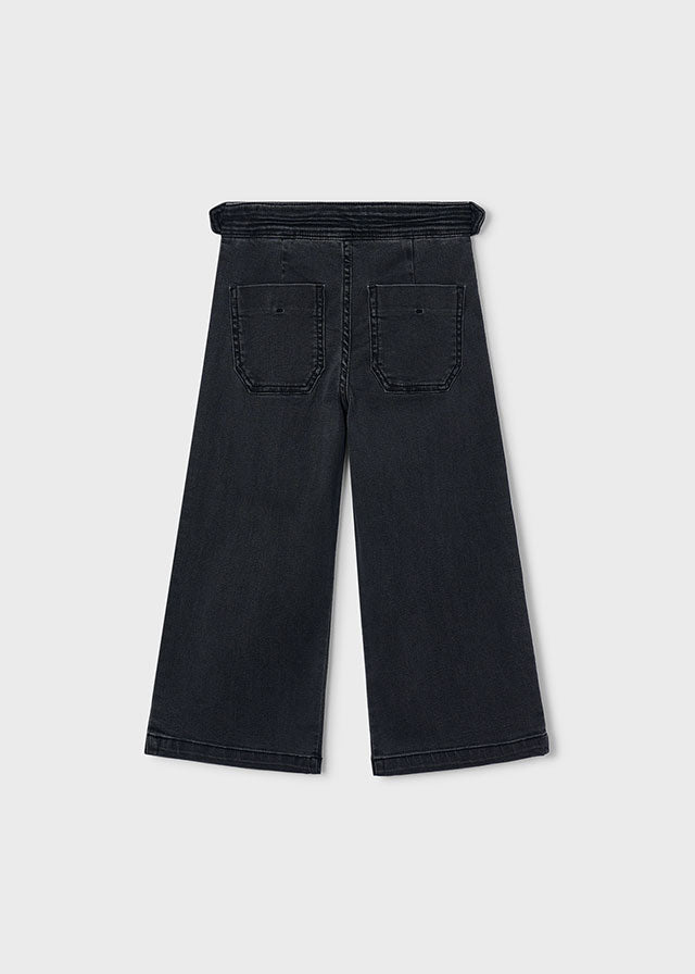 Pantalone denim wide leg