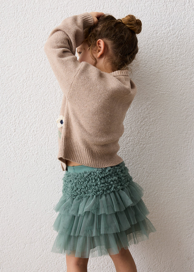 Gonna in tulle con fantasie