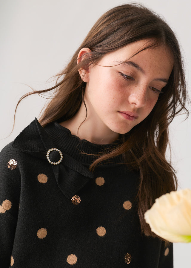 Compl. gonna tricot pois