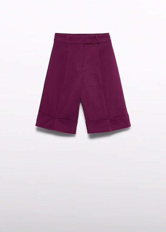 Bermuda midi bambina Abel & Lula color prugna, fronte