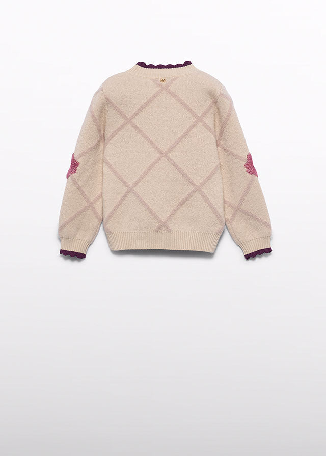 Maglione rombi fiori