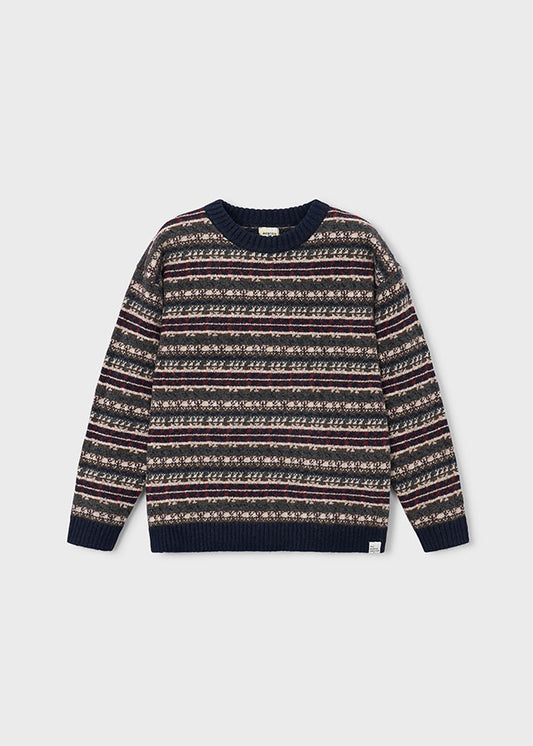 Maglione Mayoral blu marino con jacquard fair isle