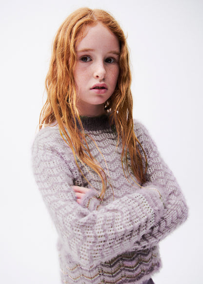 Maglione jacquard geometrico