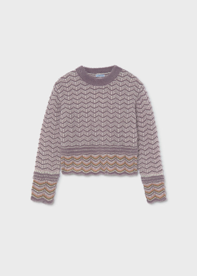 Maglione jacquard geometrico